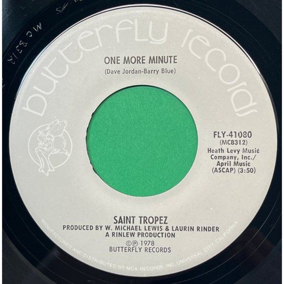 Saint Tropez One More Minute / Belle De Jour 45 Funk 1978 Butterfly Record 41080 - Picture 1 of 6
